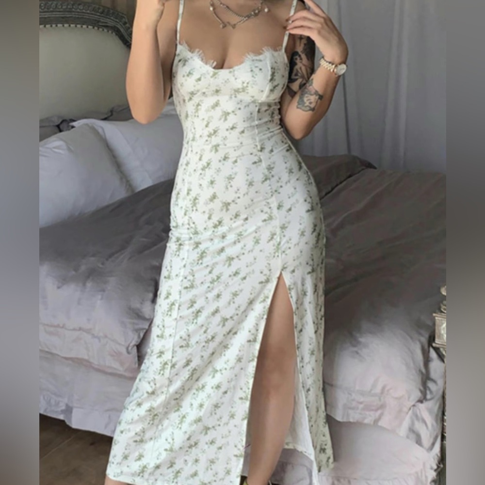 Floral White Maxi Dress